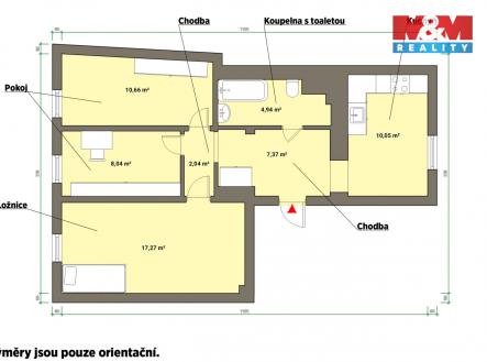 pudorys.jpg | Prodej bytu, 3+1, 61 m²