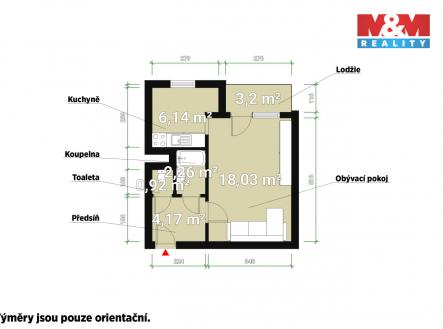 Půdorys.jpg | Prodej bytu, 1+1, 38 m²