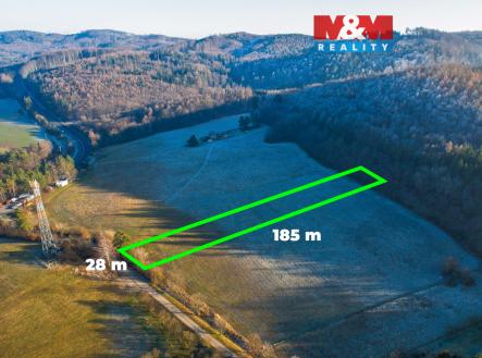 zakres_01_20251228_MM_pozemek_Strilky.jpg | Prodej - pozemek pro bydlení, 4 460 m²