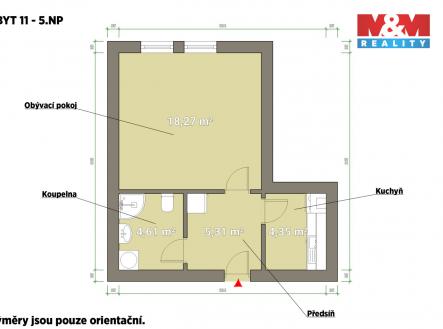 pudorys.jpg | Pronájem bytu, 1+1, 33 m²