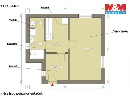 pudorys.jpg | Pronájem bytu, 1+1, 33 m²