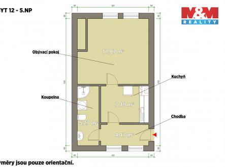 pudorys.jpg | Pronájem bytu, 1+1, 35 m²