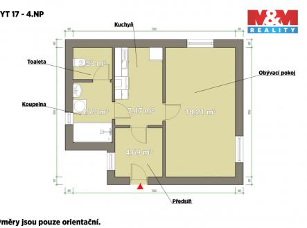 pudorys.jpg | Pronájem bytu, 1+1, 38 m²