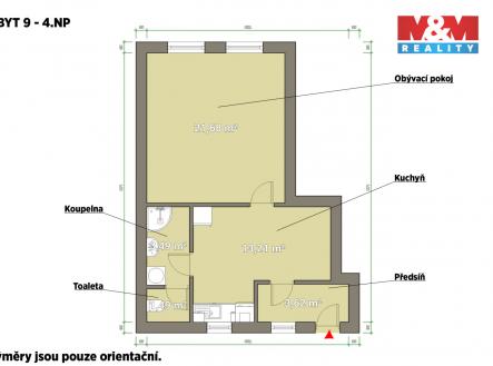 pudorys.jpg | Pronájem bytu, 2+kk, 43 m²
