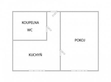 Půdorys | Pronájem bytu, 1+1, 36 m²