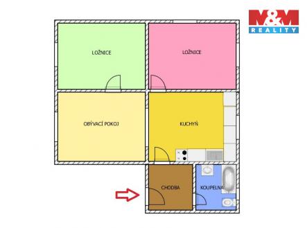 PŮDORYS.jpg | Pronájem bytu, 3+kk, 75 m²