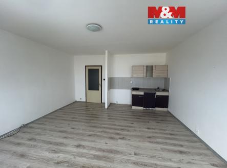 kuchyně a obývací pokoj | Pronájem bytu, 1+kk, 35 m²