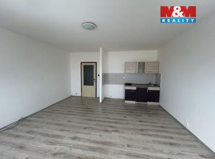 kuchyně a obývací pokoj | Pronájem bytu, 1+kk, 35 m²