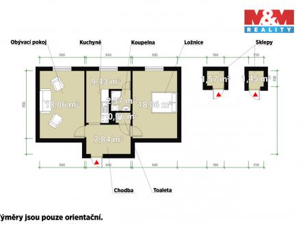Půdorys.jpg | Prodej bytu, 2+1, 63 m²