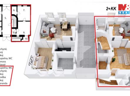půdorys_2+kk přízemí.jpg | Prodej bytu, 2+kk, 53 m²