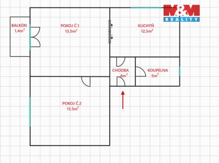 Q.jpg | Pronájem bytu, 2+1, 46 m²