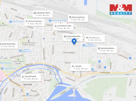 mapa okolí | Pronájem - kanceláře, 12 m²