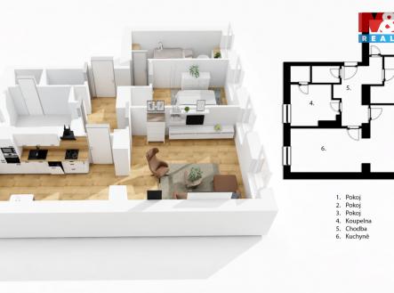 Půdorys | Prodej bytu, 3+1, 72 m²