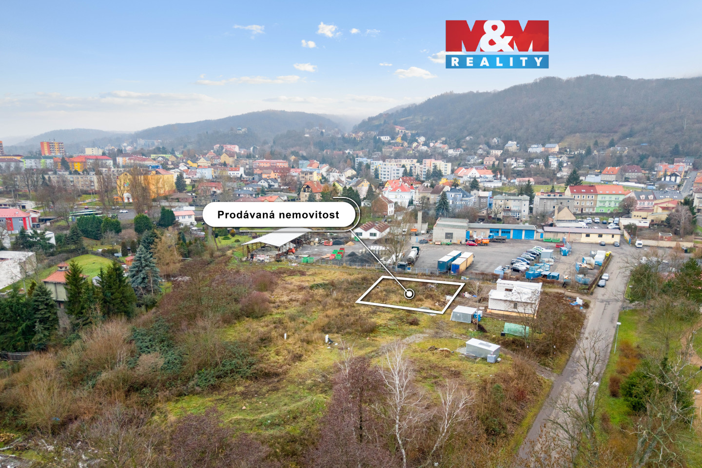 Pohled na pozemek