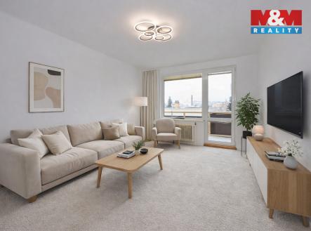 vizualizace obývacího pokoje | Prodej bytu, 4+1, 84 m²