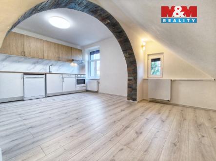 Obývací pokoj s KK | Pronájem bytu, 4+kk, 71 m²