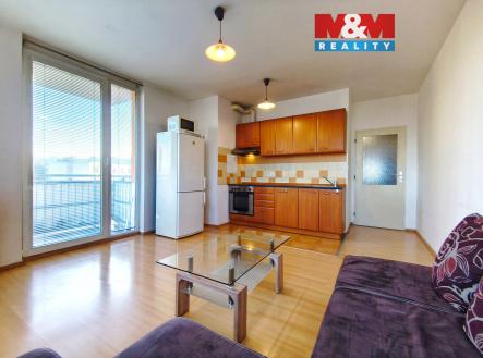 Obývací pokoj s kuchyňským koutem  | Pronájem bytu, 2+kk, 52 m²