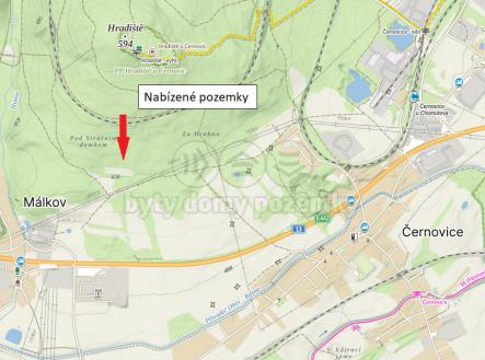 mapa okolí | Prodej - pozemek, trvalý travní porost, 7 660 m²