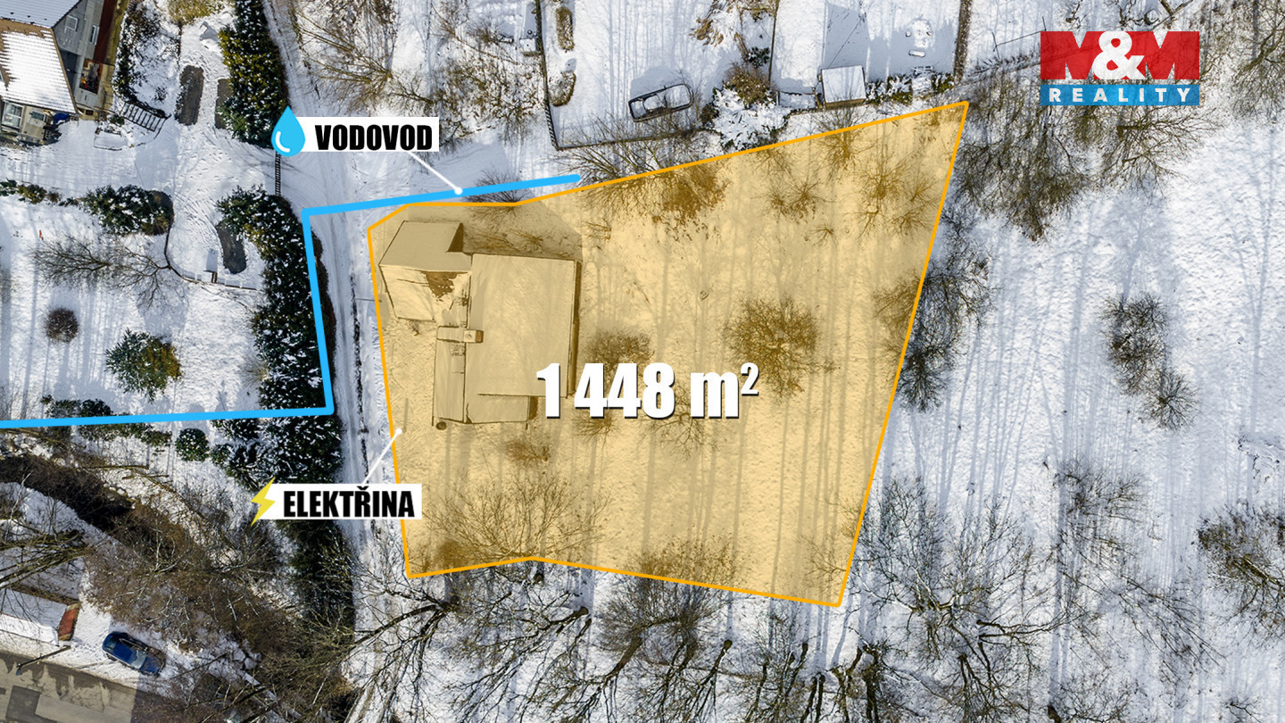 Pozemek s vyznačenými sítěmi