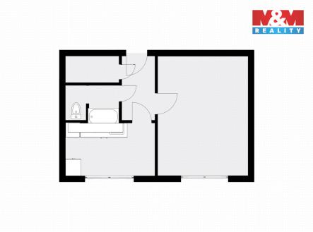 půdorys1 | Pronájem bytu, 1+1, 37 m²