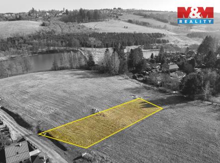 pohled 2 vyznač čb.jpg | Prodej - pozemek pro bydlení, 989 m²
