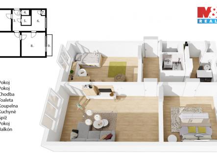 půdorys  (1).jpg | Prodej bytu, 3+1, 69 m²