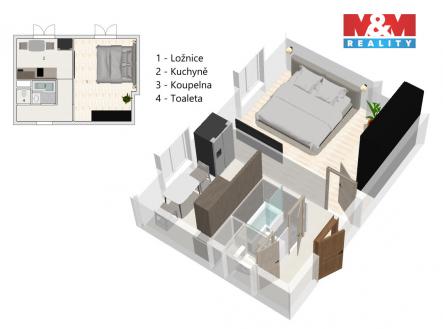 pudorys letnany2.jpg | Prodej bytu, 1+1, 35 m²
