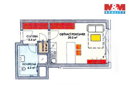 pudorys.jpg | Prodej bytu, 1+kk, 33 m²