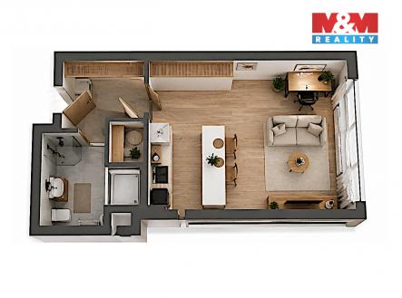 pudorys_01.jpg | Prodej bytu, 1+kk, 33 m²