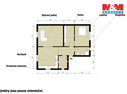 Půdorys.jpg | Pronájem bytu, 3+kk, 80 m²
