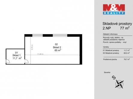 5 | Pronájem - skladovací prostor, 77 m²