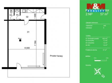8 | Pronájem - obchodní prostor, 57 m²