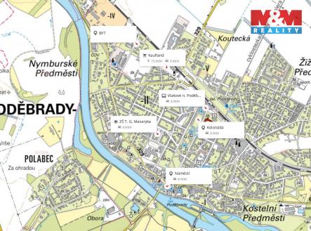Mapa okolí | Pronájem bytu, 2+kk, 52 m²