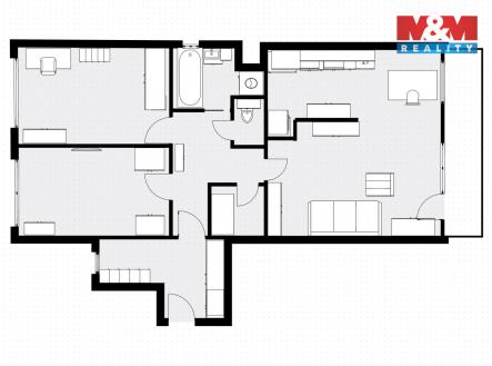 planek.jpg | Pronájem bytu, 3+kk, 83 m²