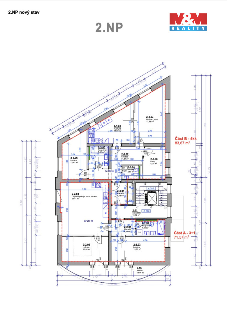 Prodej bytu 3+1, 68 m², Praha, ul. Pod třešněmi