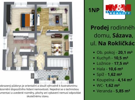 3D půdorys 1NP.jpg | Prodej - dům/vila, 145 m²