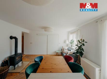 obývací část a kuchyně | Prodej bytu, 3+kk, 85 m²