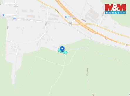 Mapa okolí | Prodej - pozemek, zahrada, 1 288 m²