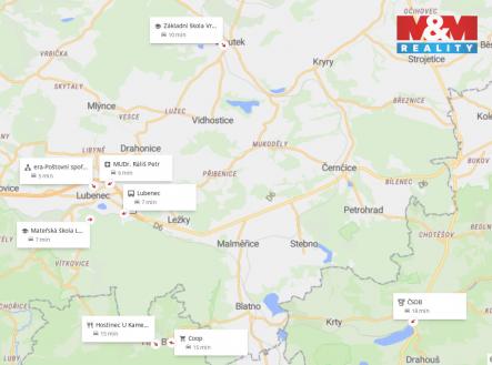 Mapa okolí | Prodej - pozemek, zahrada, 1 288 m²