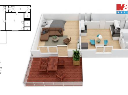 půdorys | Prodej bytu, 1+1, 36 m²