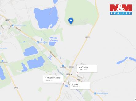 Mapa okolí | Prodej - pozemek, zahrada, 412 m²