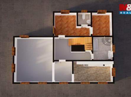 Půdorys 1. NP. | Prodej - dům/vila, 160 m²