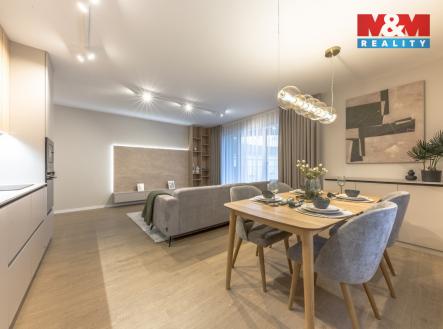 Obývací pokoj s kuchyní | Prodej bytu, 3+kk, 82 m²