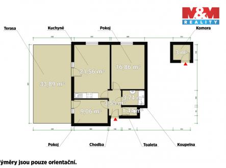 Půdorys.jpg | Pronájem bytu, 3+kk, 57 m²