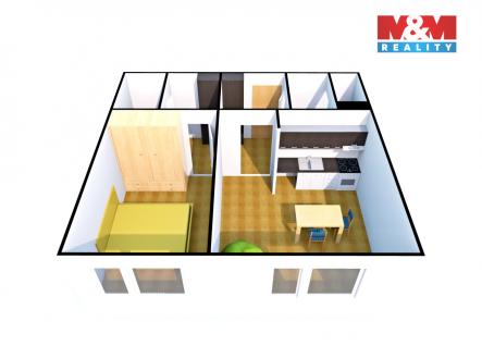 půdorys | Pronájem bytu, 2+kk, 42 m²