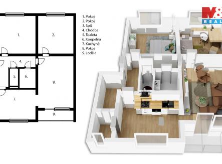půdorys .jpg | Prodej bytu, 3+1, 72 m²
