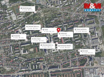 Mapa okolí počernická.jpeg | Pronájem bytu, 2+1, 53 m²