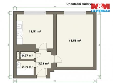 Půdorys 1+1 Neratovice.jpg | Pronájem bytu, 1+1, 37 m²