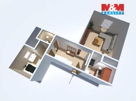 3D.jpg | Pronájem bytu, 1+kk, 26 m²