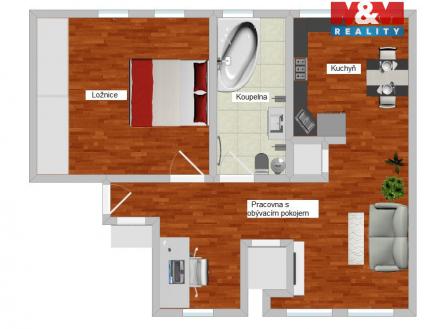 Plánek.jpg | Pronájem bytu, 2+kk, 73 m²